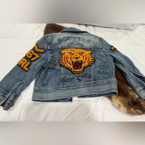 Polo by Ralph Lauren Kids Denim Jacket with Orange and Black Accents - Picture 3 of 6